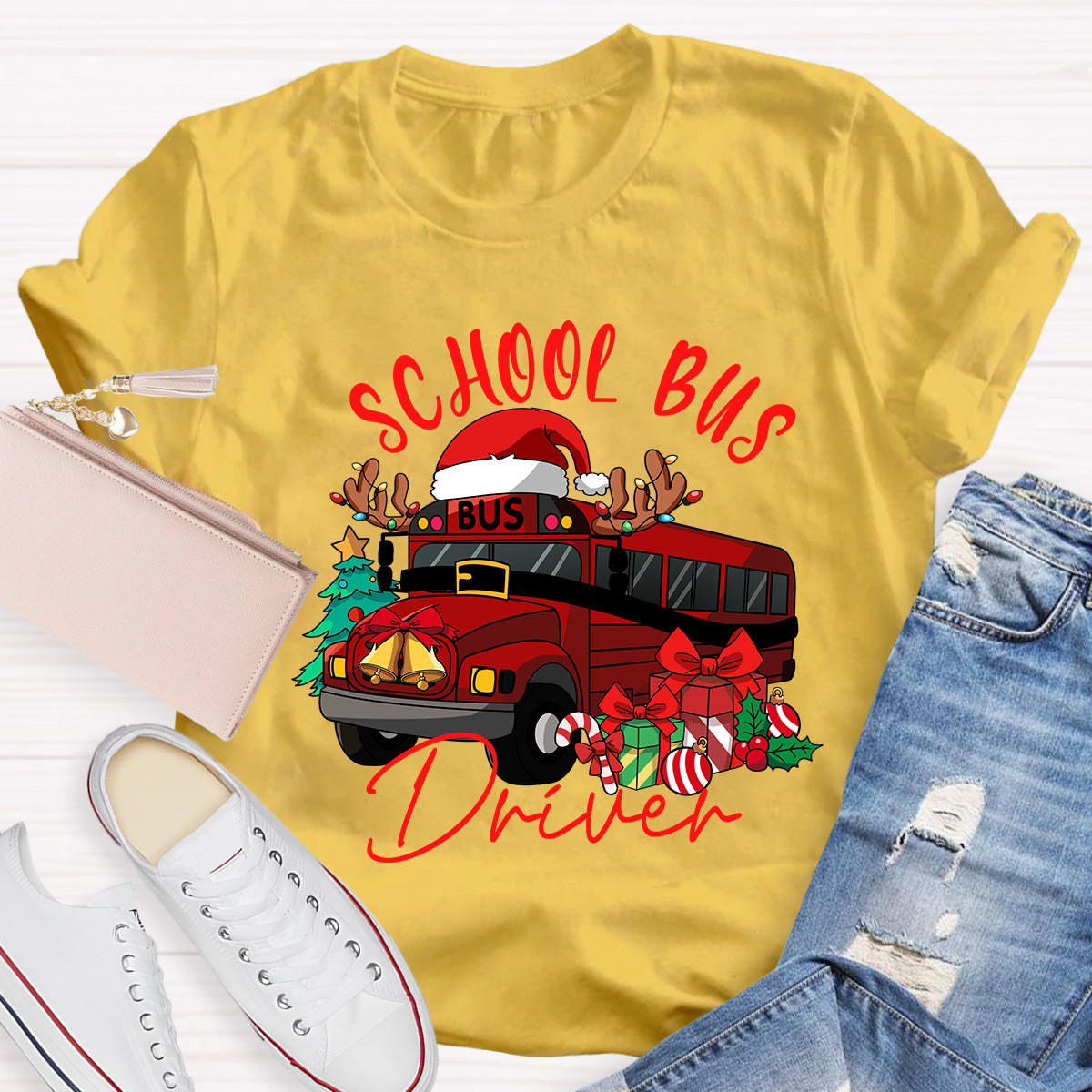 School Bus Driver Christmas School Bus Christmas Vibes T-shirt