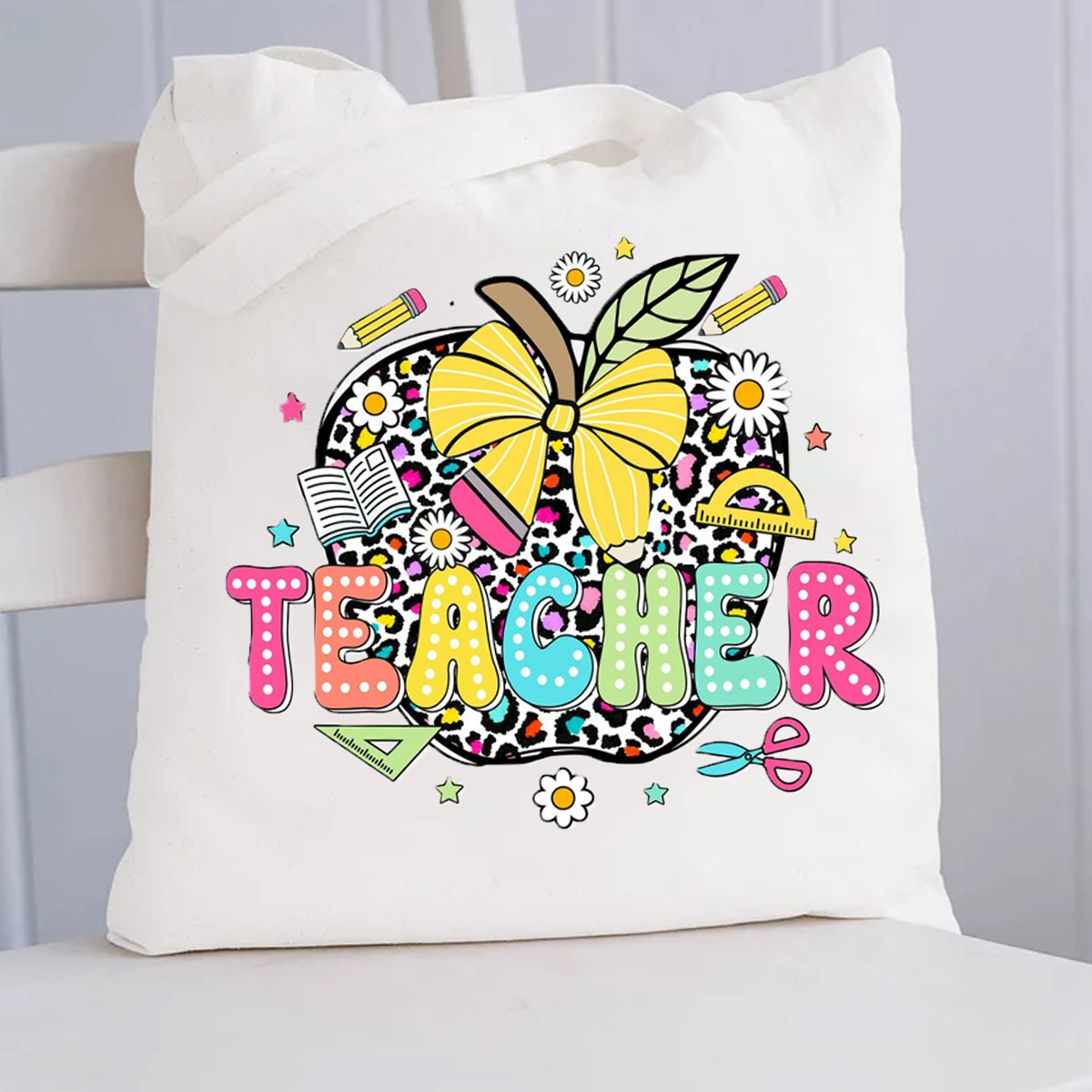 Leopard Apple Shopping Tote