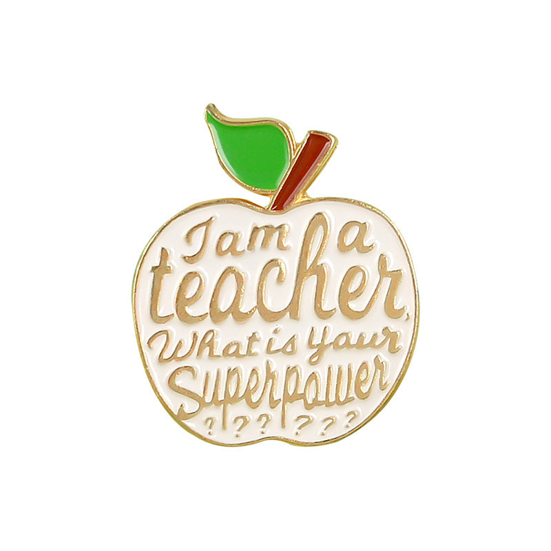 Cartoon Apple Alloy Enamel Brooch