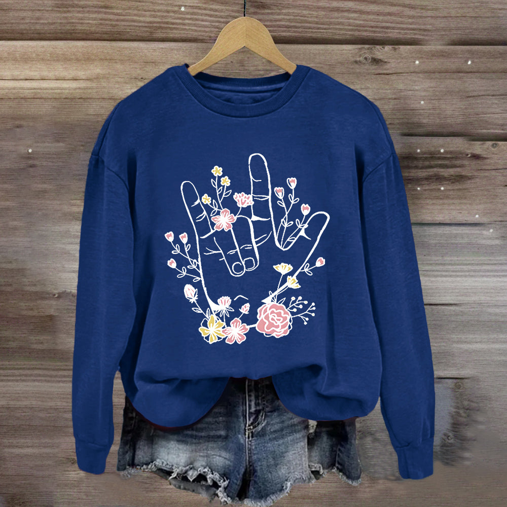 Love And Support Floral Sweatshirt