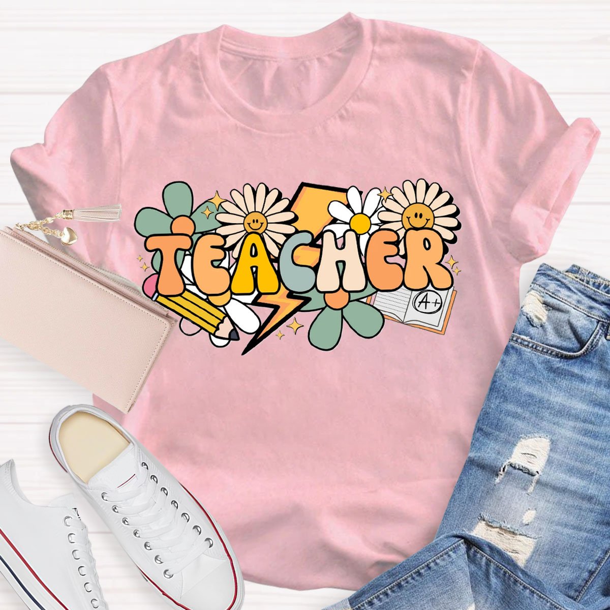 Teacher Sunflowers And Pencil T-Shirt