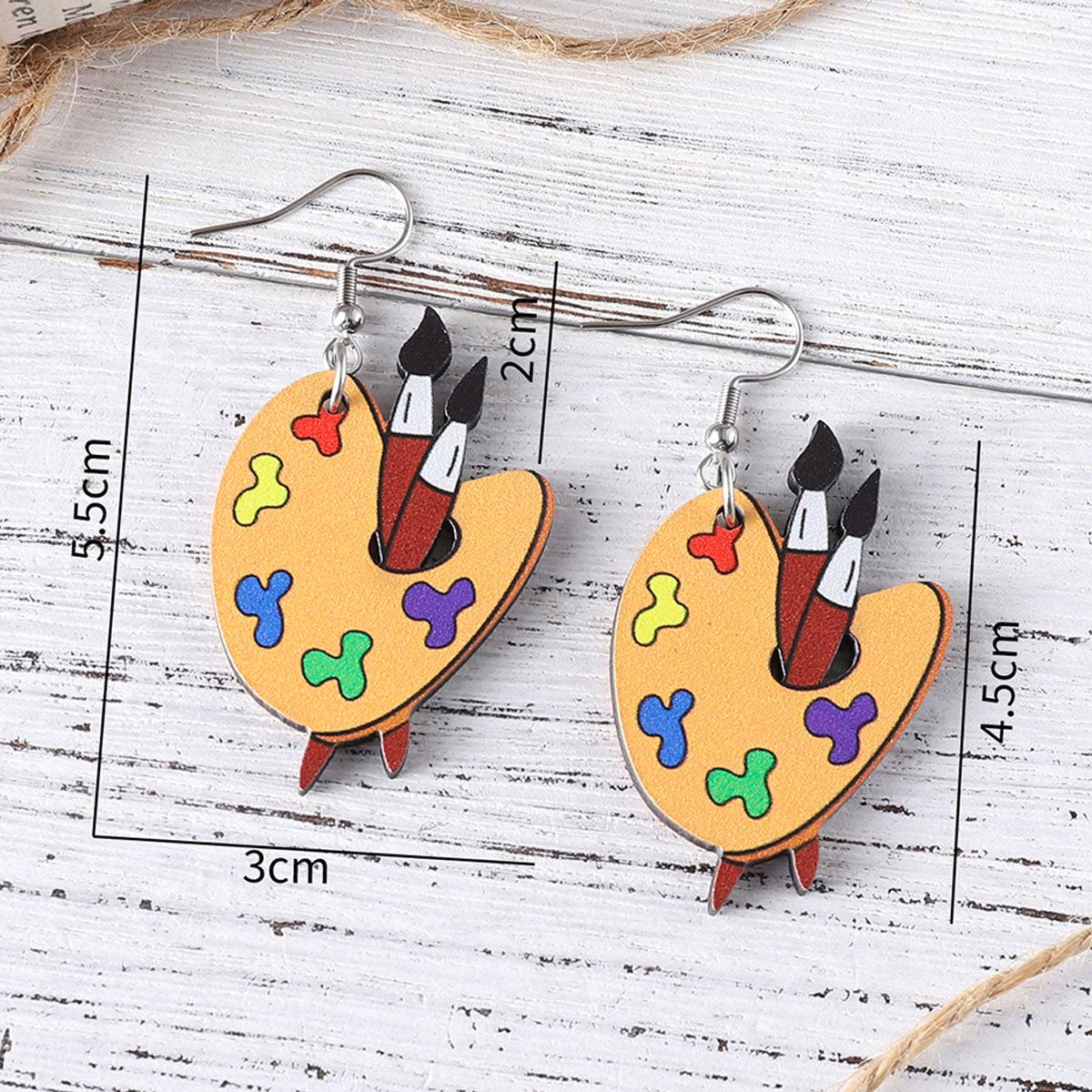 Brush Palette Art Earrings