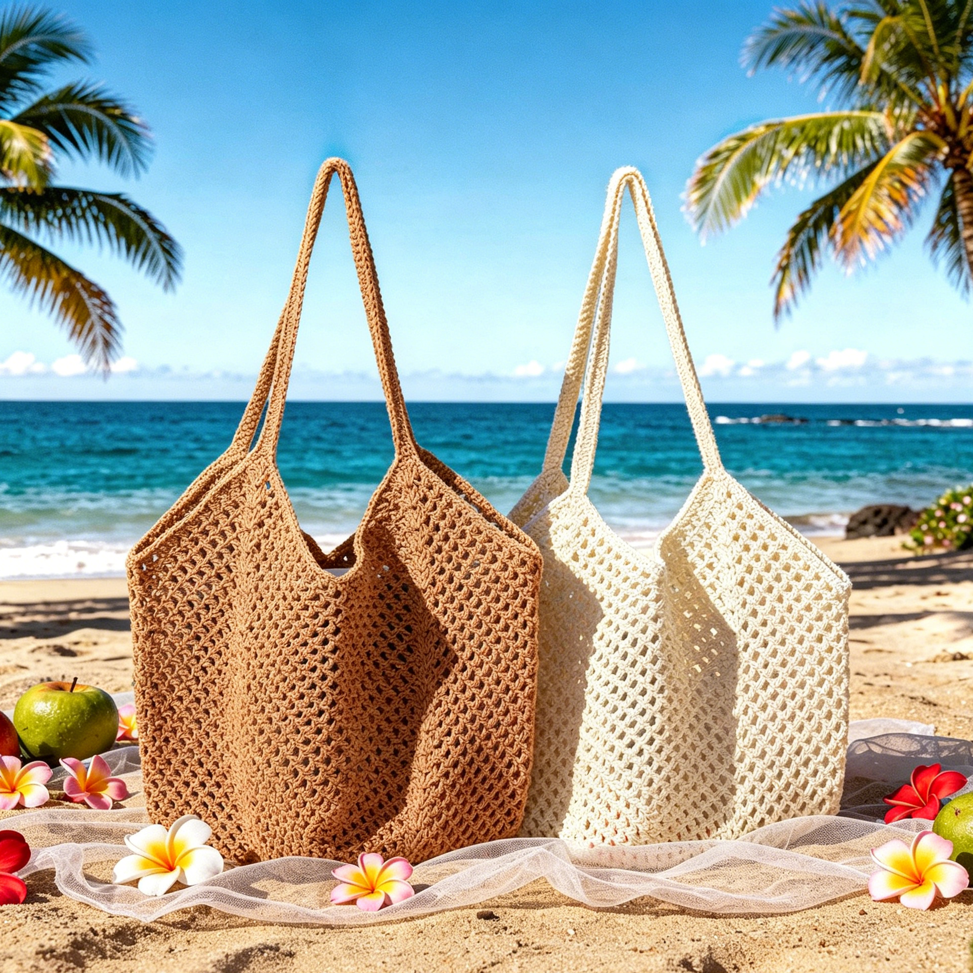 Women's Open-Weave Tote Bag — Summer Beach & Vacation Bag