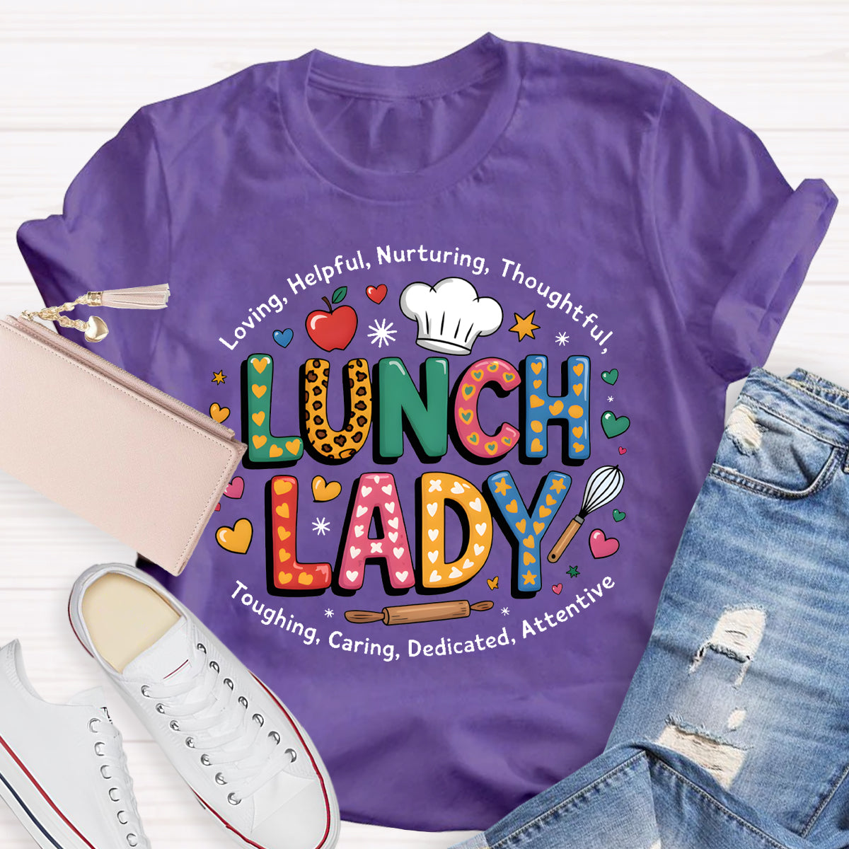 Lunch Lady Loving Helpful Teacher T-Shirt