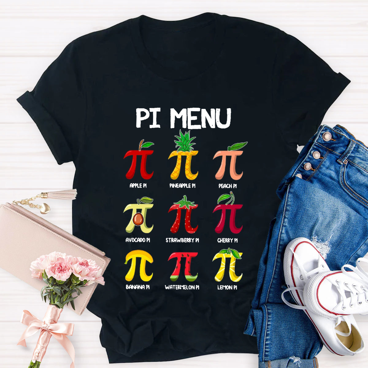 Pi Menu Happy Pi Day Math Pi Symbol Teacher T-Shirt