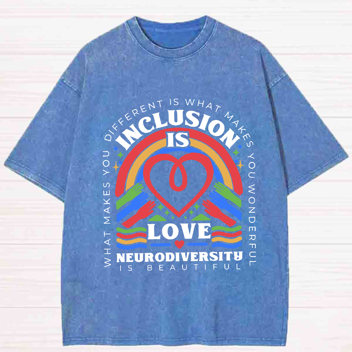 Inclusion Is Love Neurodiversity Washed T-shirt