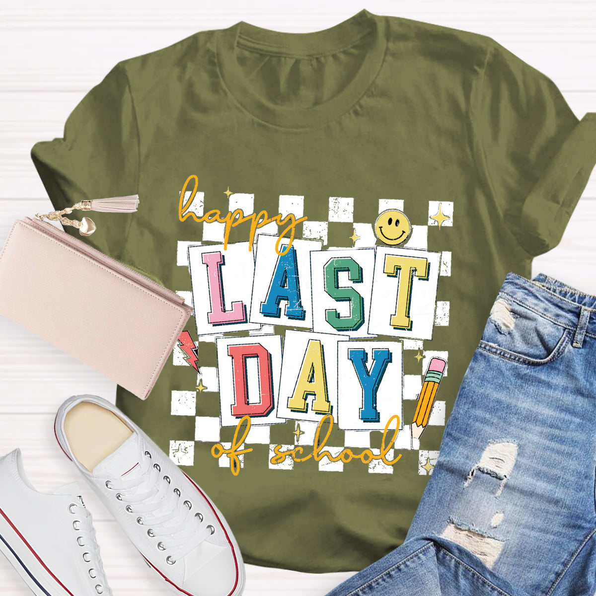 Happy Last Day Of School Smile Teacher T-Shirt