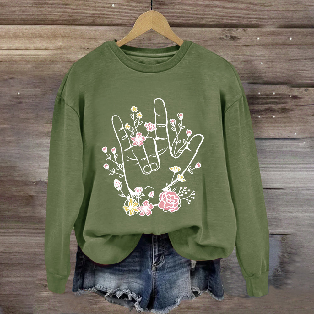 Love And Support Floral Sweatshirt