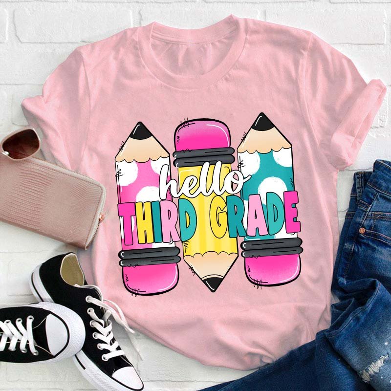 Personalized Grade Hello Teacher T-Shirt