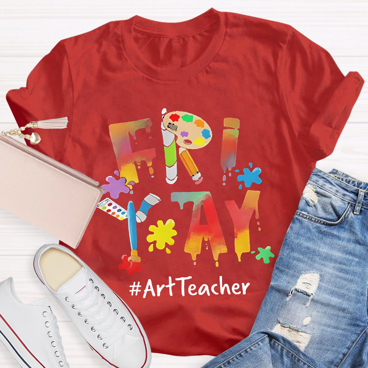 Fri Yay Art Teacher Pencil Teacher T-Shirt