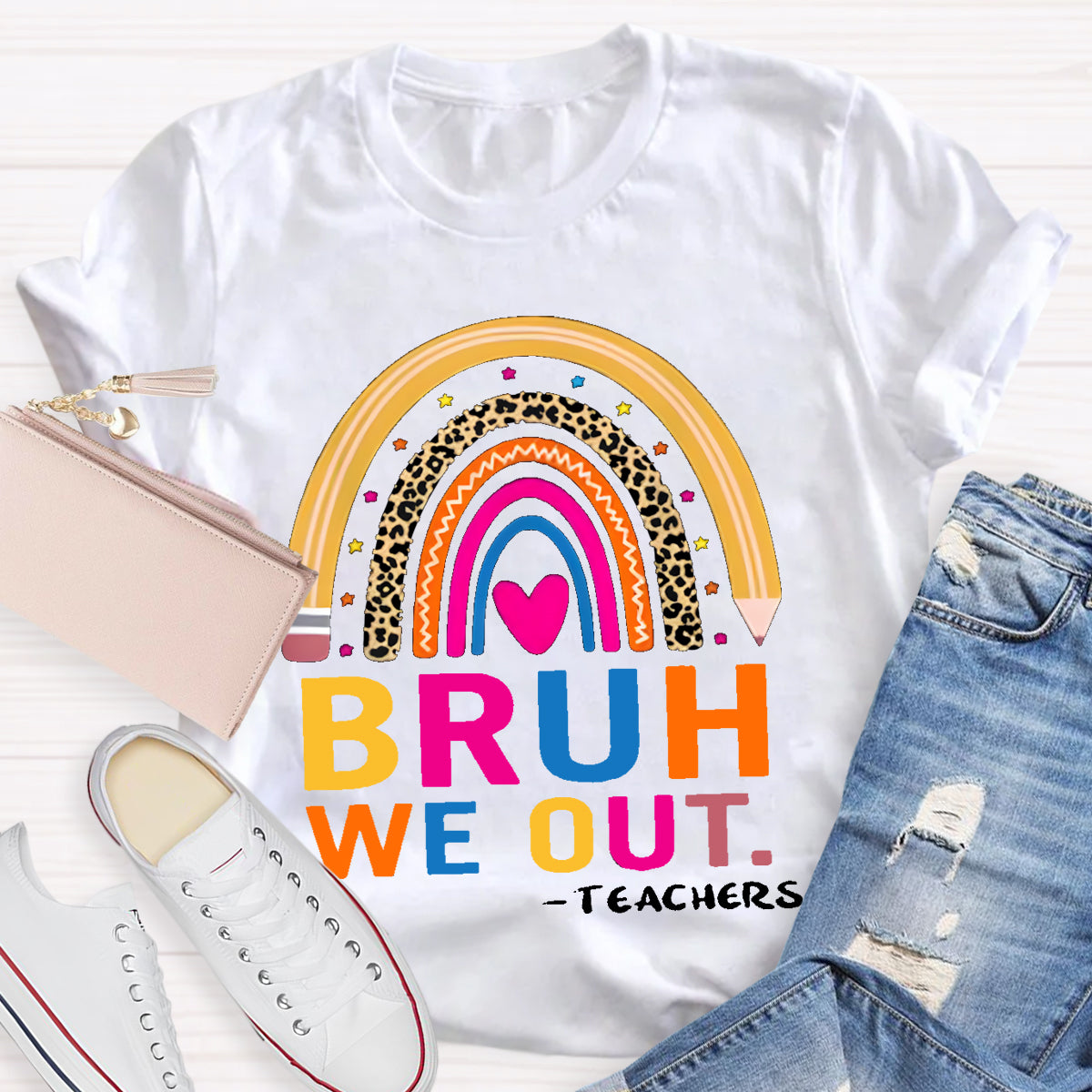 Bruh We Out Teachers Teacher T-Shirt