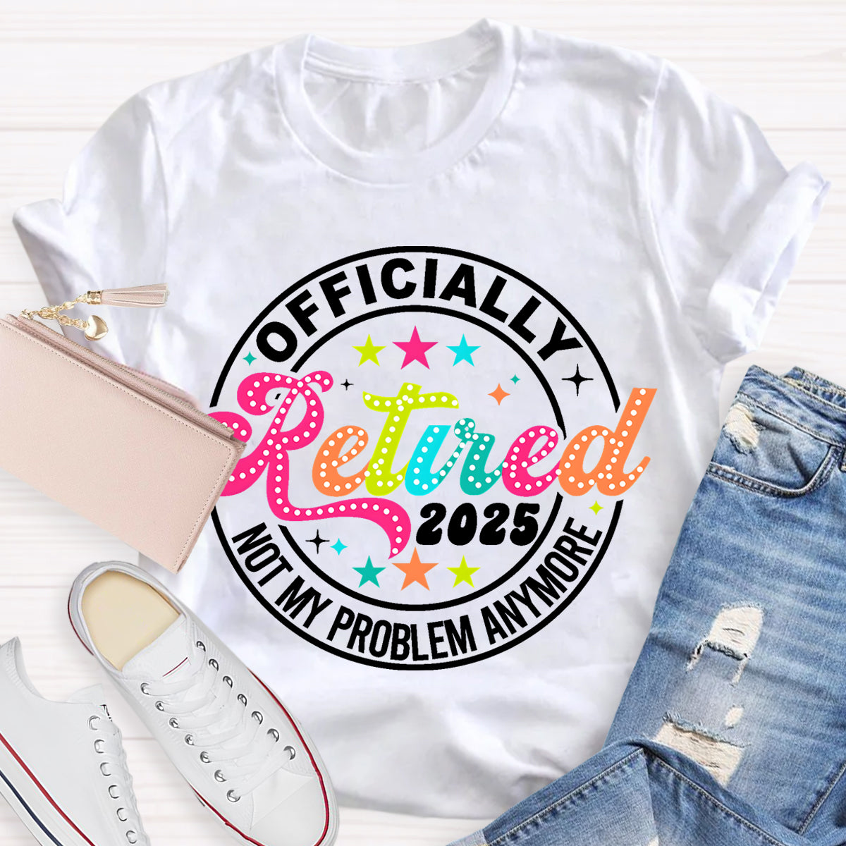 Personalize Year Retired Star Teacher T-Shirt