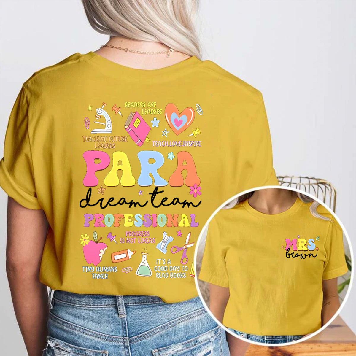 Personalized Name Para Dream Team Double Printed T-shirt