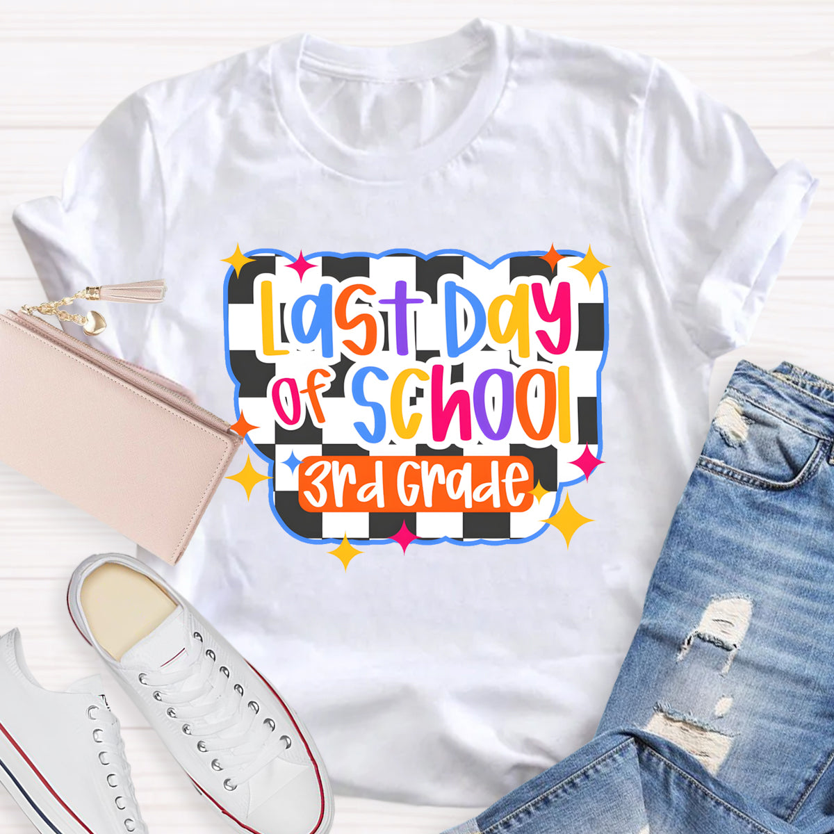 Personalize Grade Last Day Of School Teacher T-Shirt