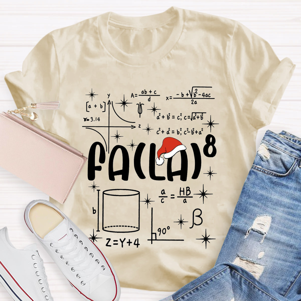 Fa La Math Teacher Christmas T-Shirt