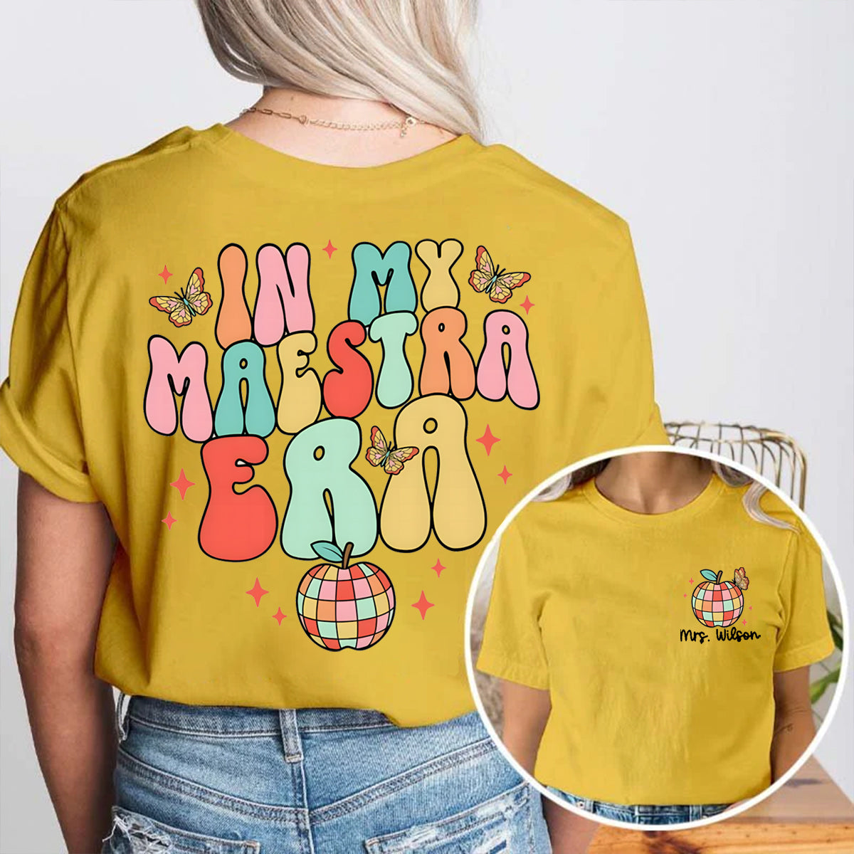 Personalized Name In My Maestra Era Double Printed T-shirt