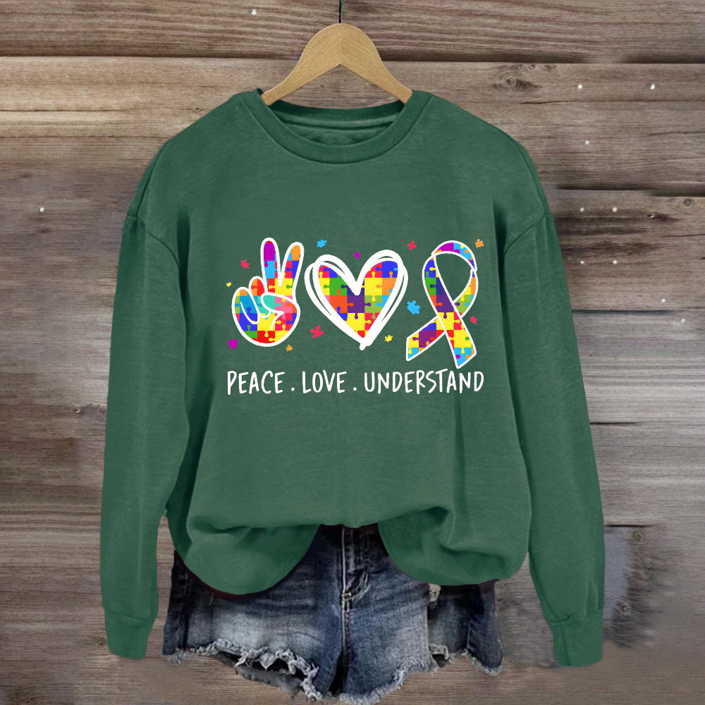 Peace Love Understand Teacher Sweatshirt