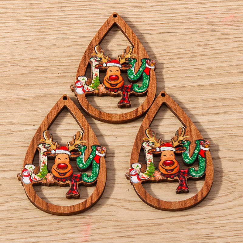 Cute Water Drop Santa Claus Elk Tree Gift Ornament