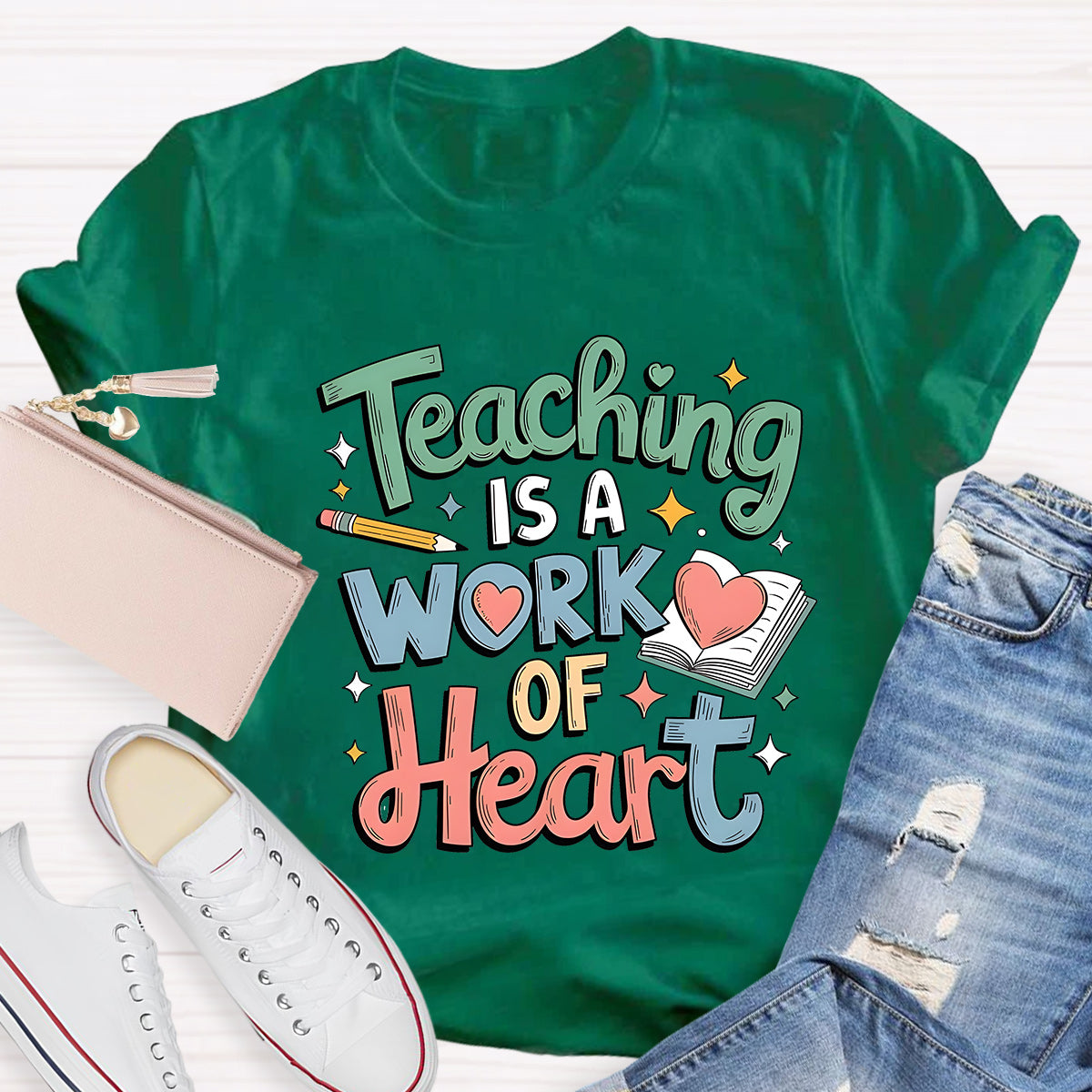 Teaching Is A Work Of Heart Teacher T-Shirt