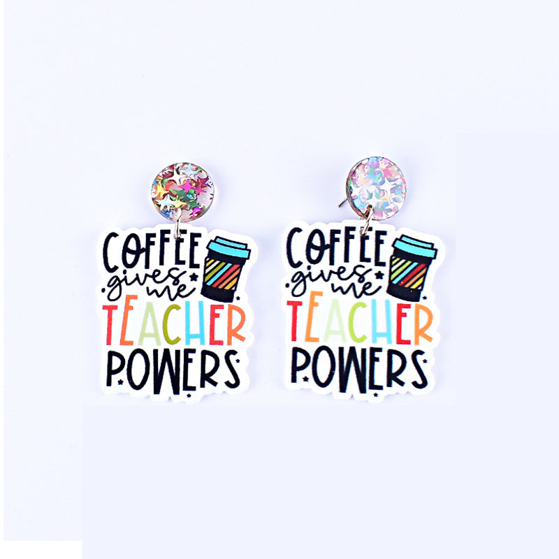 Rainbow Pencil Teacher Earrings