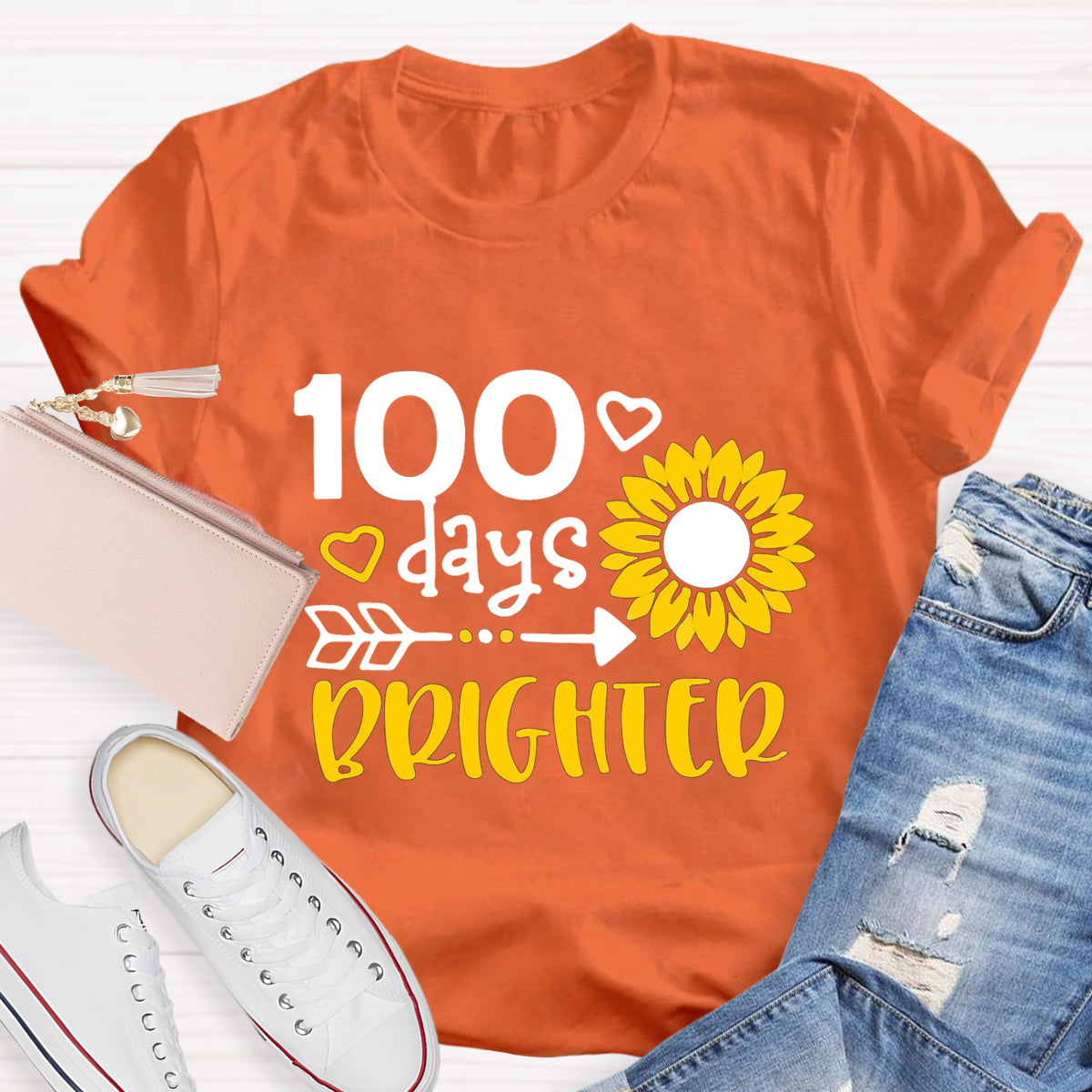 100 Days Brighter Sunflower T-Shirt