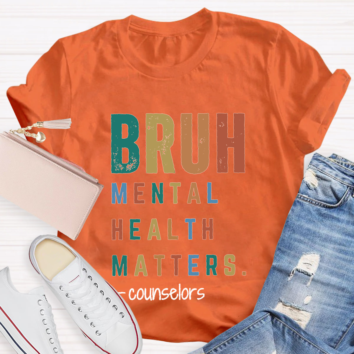 Personalized Position Bruh Mental Health Matters Teacher T-Shirt