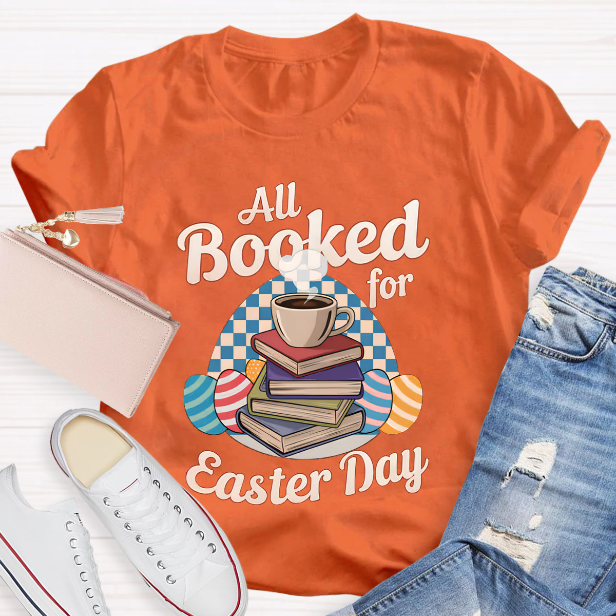 All Booked For Easter Day Teacher T-Shirt