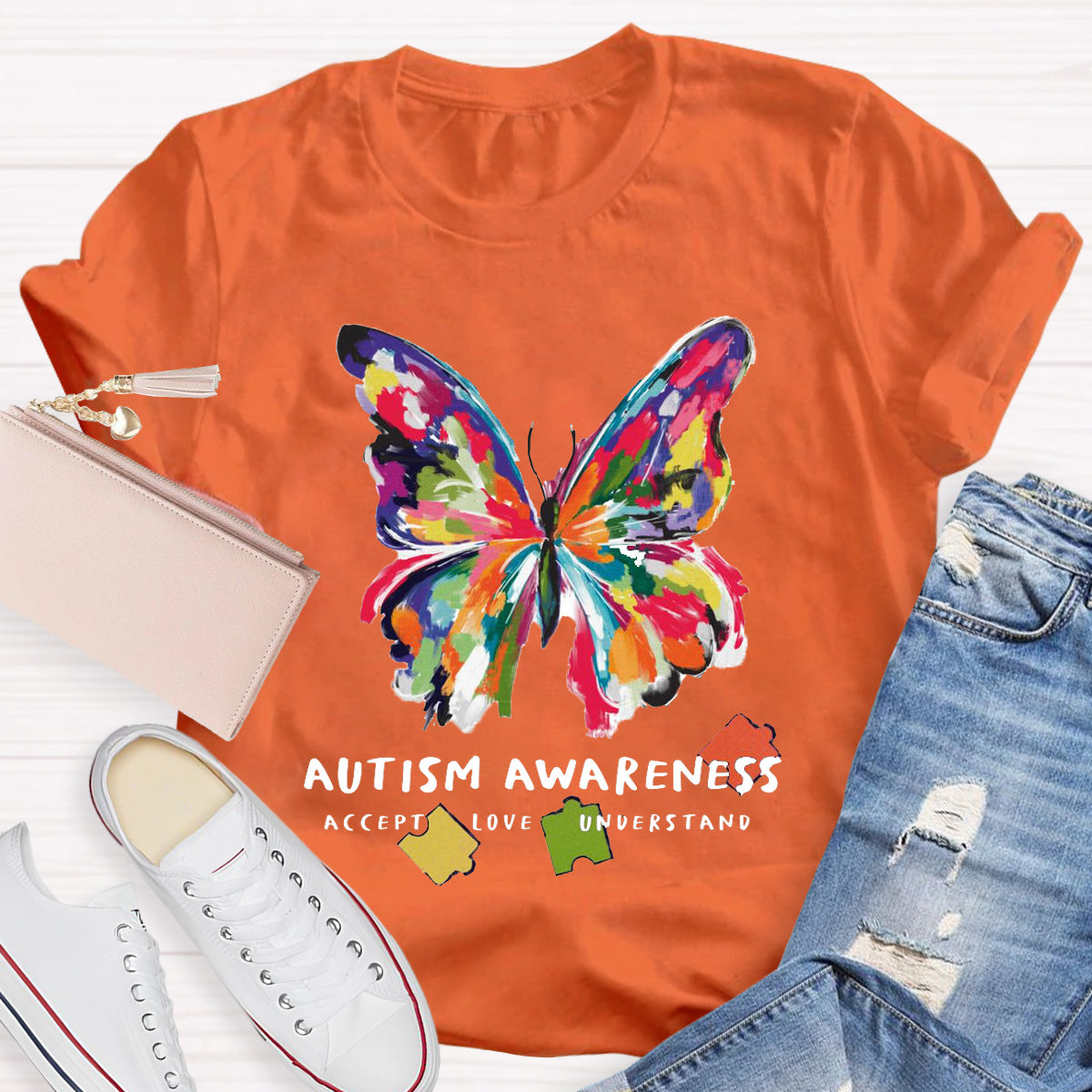 Autism Awareness Accept Understand Love Teacher T-Shirt