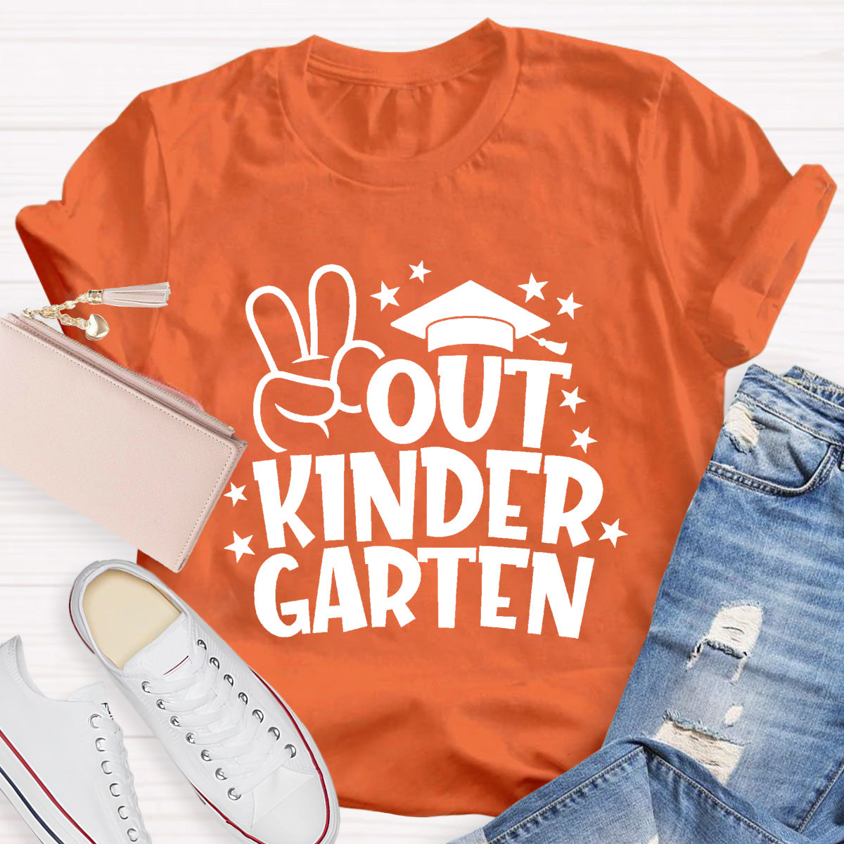 Personalized Grade Out Kinder Garten Teacher T-Shirt