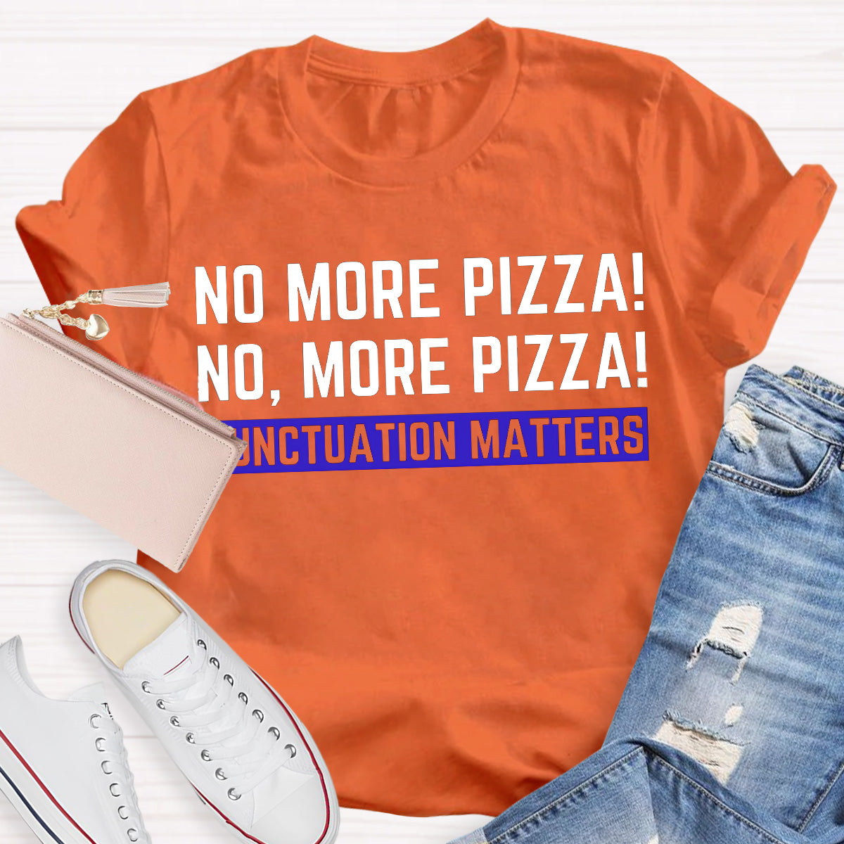 No More Pizza Red Slogan Teacher T-Shirt