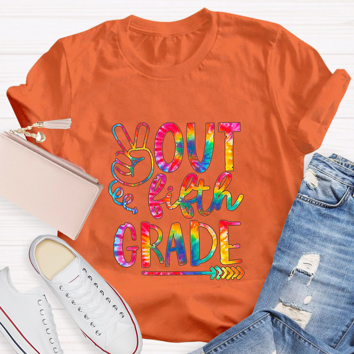 Personalized Grade Out Fifth Grade Teacher T-Shirt