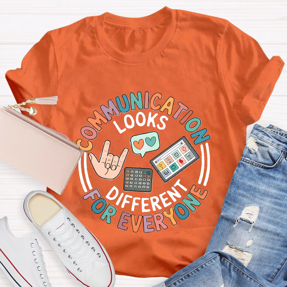 Communication Looks Different For Everyone Teacher T-Shirt
