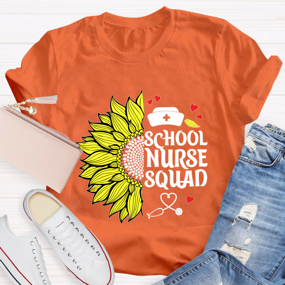 School Nurse Squad Sunflower T-Shirt