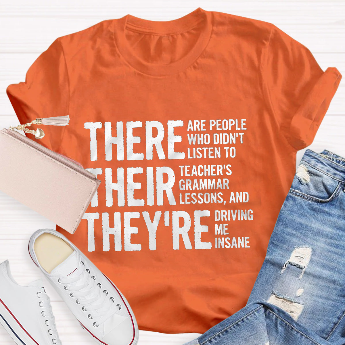 Grammar Lessons Black Letters Teacher T-Shirt