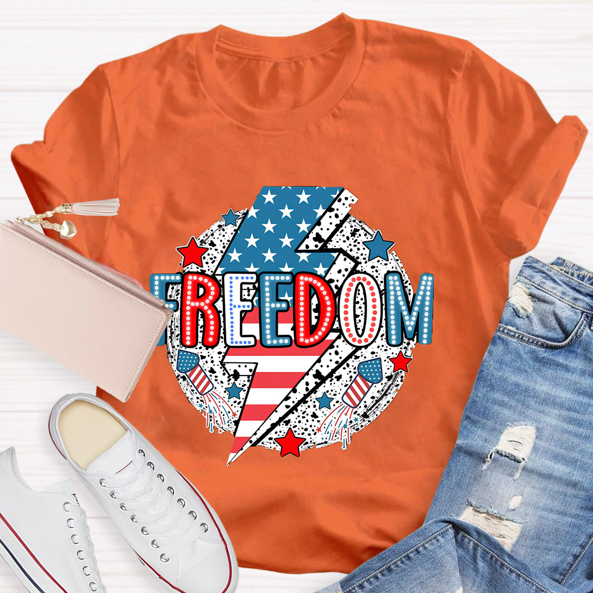 Feel The Freedom In 7.4 Teacher T-Shirt