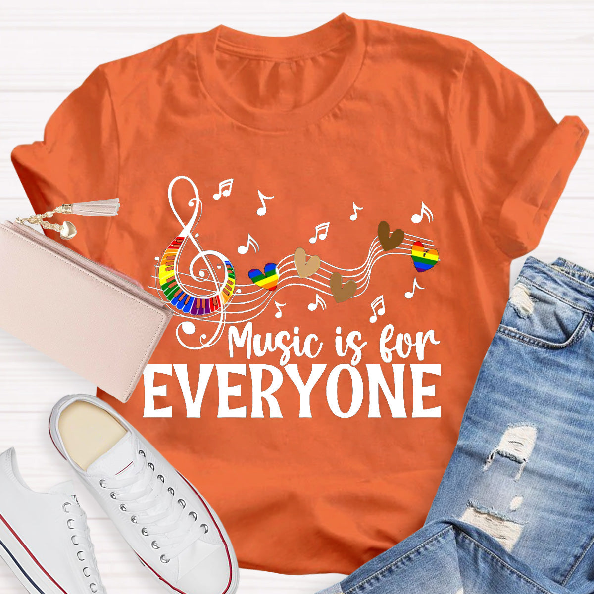 Music Is For Everyone Teacher T-Shirt