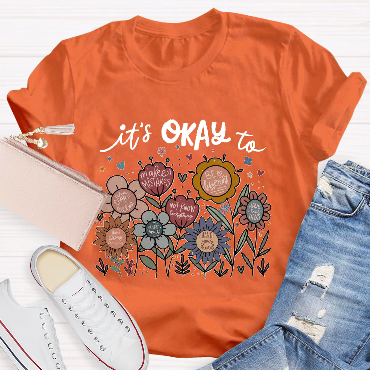 It's Okay To Not Know Everything Flower Teacher T-Shirt