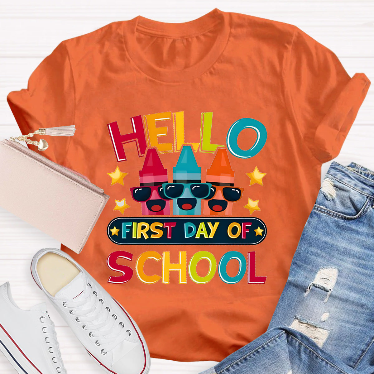 Hello First Day Of School Teacher T-Shirt