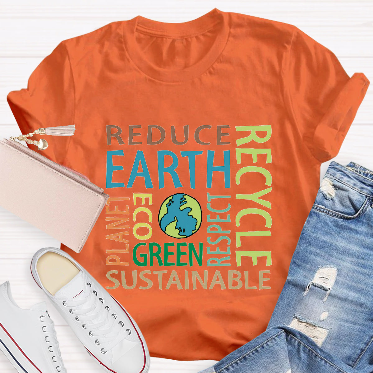 Reduce Recycle Respect Planet Earth Day T-Shirt