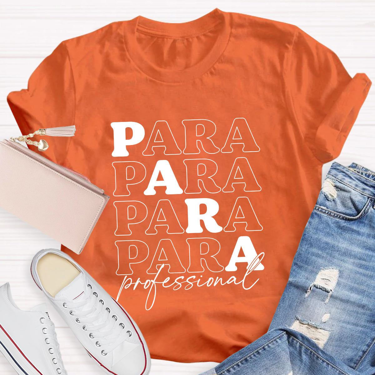 Para Profession Black Letters Teacher T-Shirt