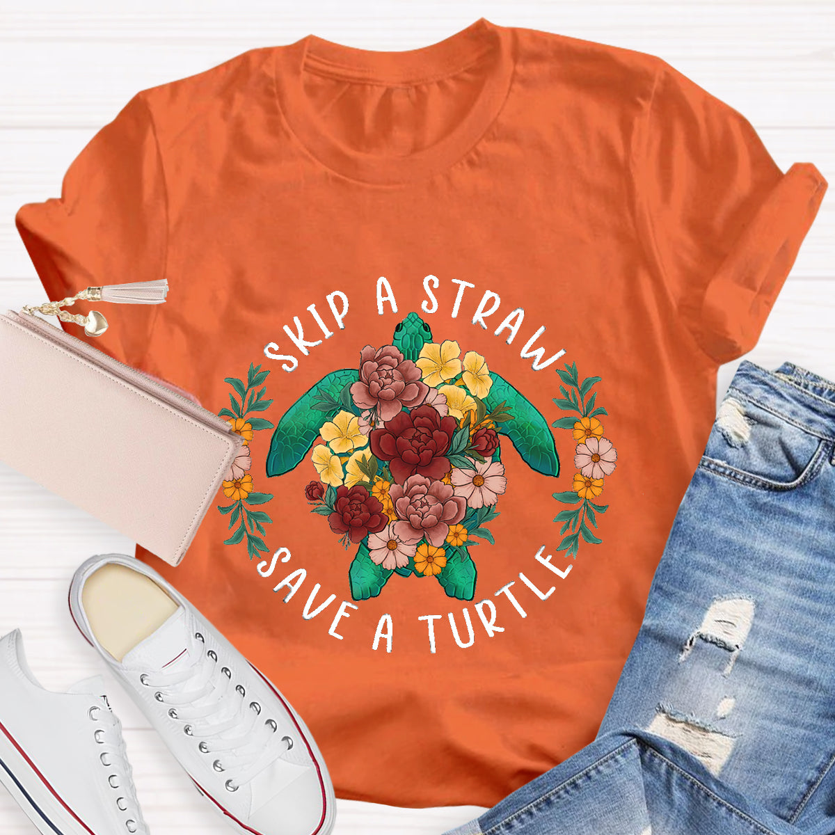 Skip A Straw Save A Turtle T-Shirt