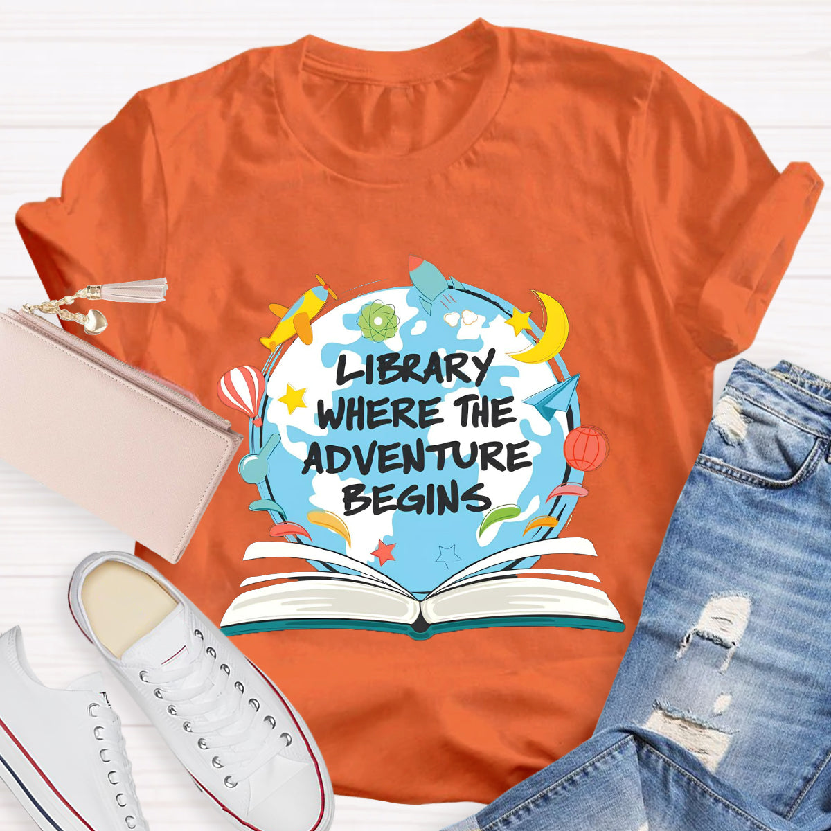 Library Where The Adventure Begins T-Shirt