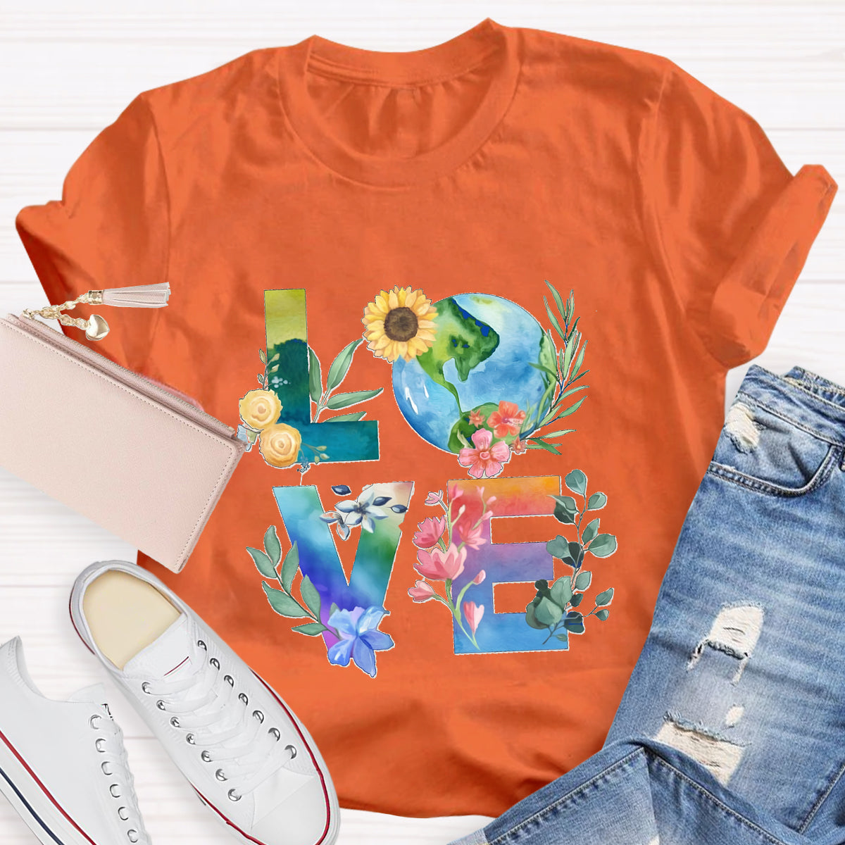 Love Our Planet Earth Day Teacher T-Shirt