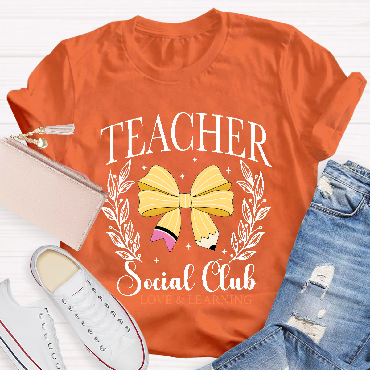Teacher Social Club Love And Learning Teacher T-Shirt