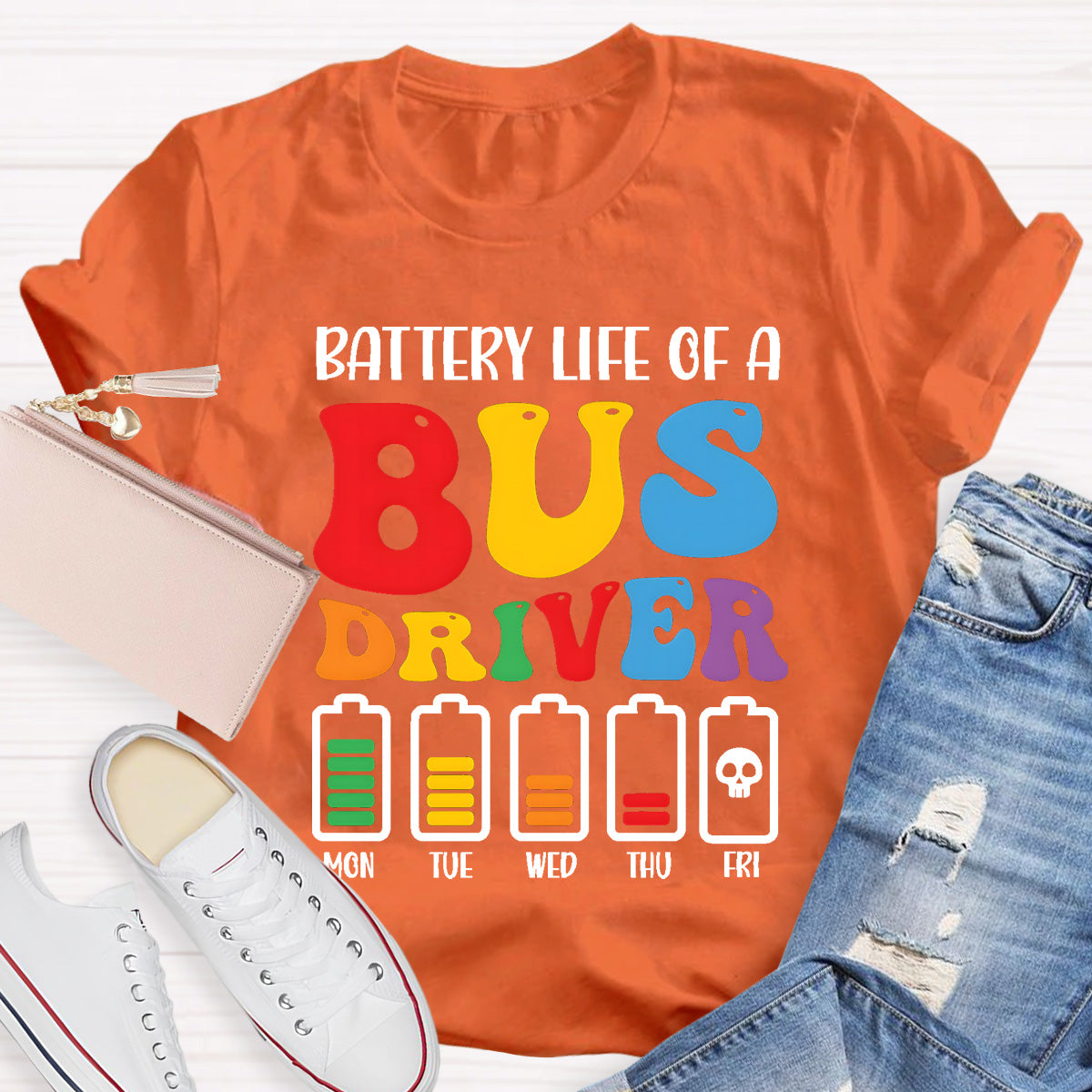 Battery Life Of A Bus Driver T-Shirt