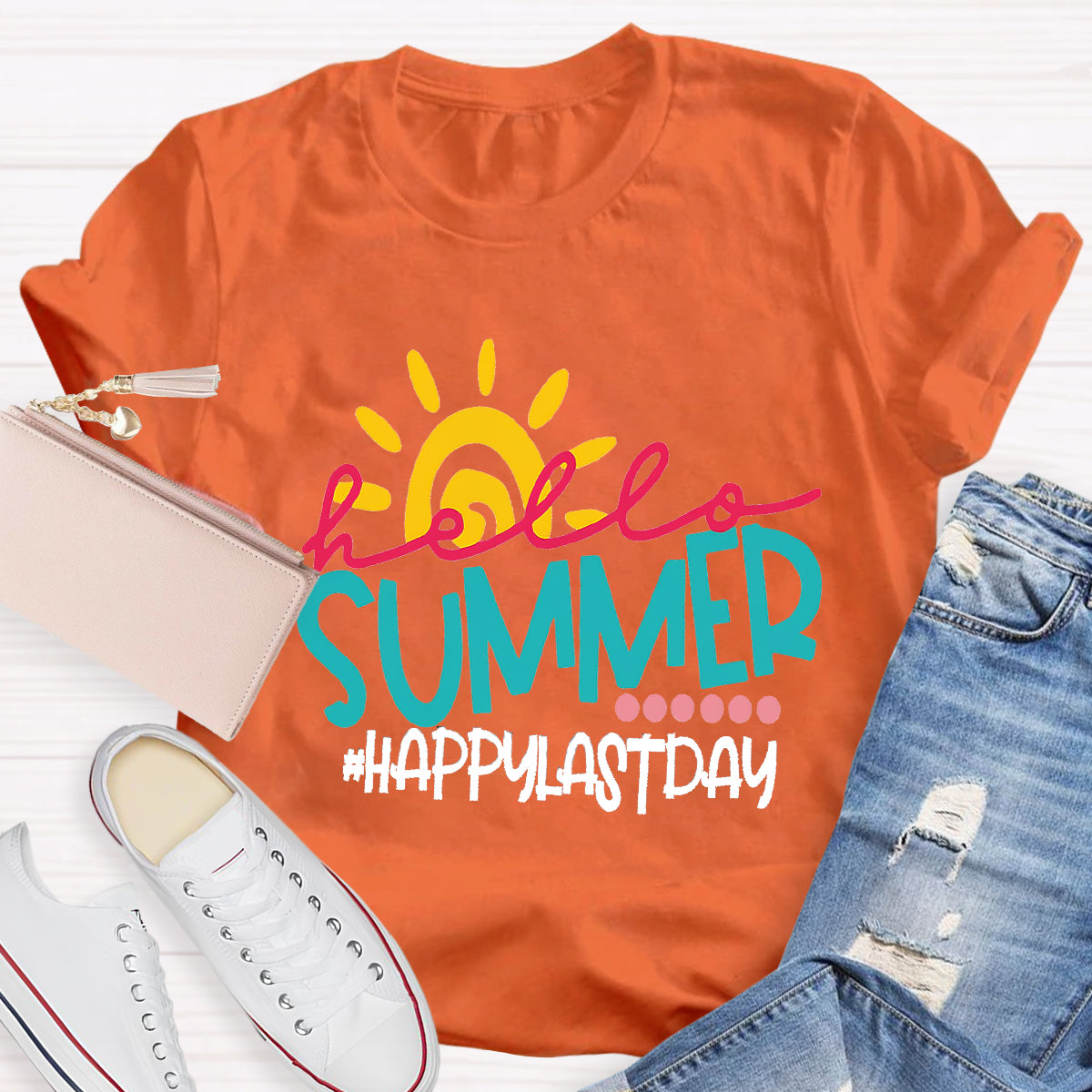 Hello Summer Teacher Graphic Tee Shirt
