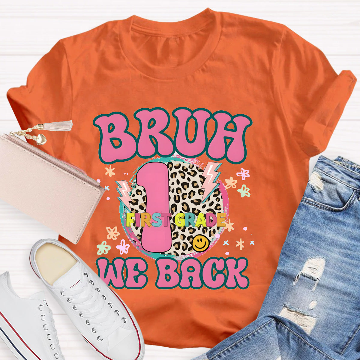 Personalized Grade Bruh We Back Teacher T-Shirt