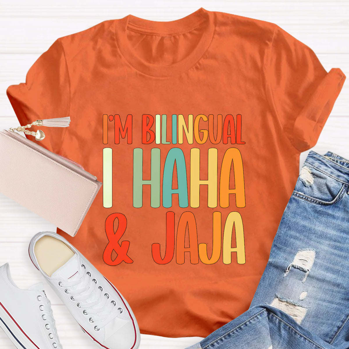 I'm Bilingual I Haha And Jaja Teacher T-Shirt