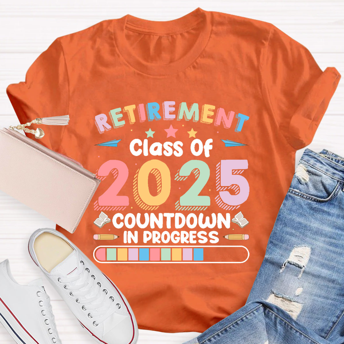 Personalized Year Countdown In Progress Teacher T-Shirt