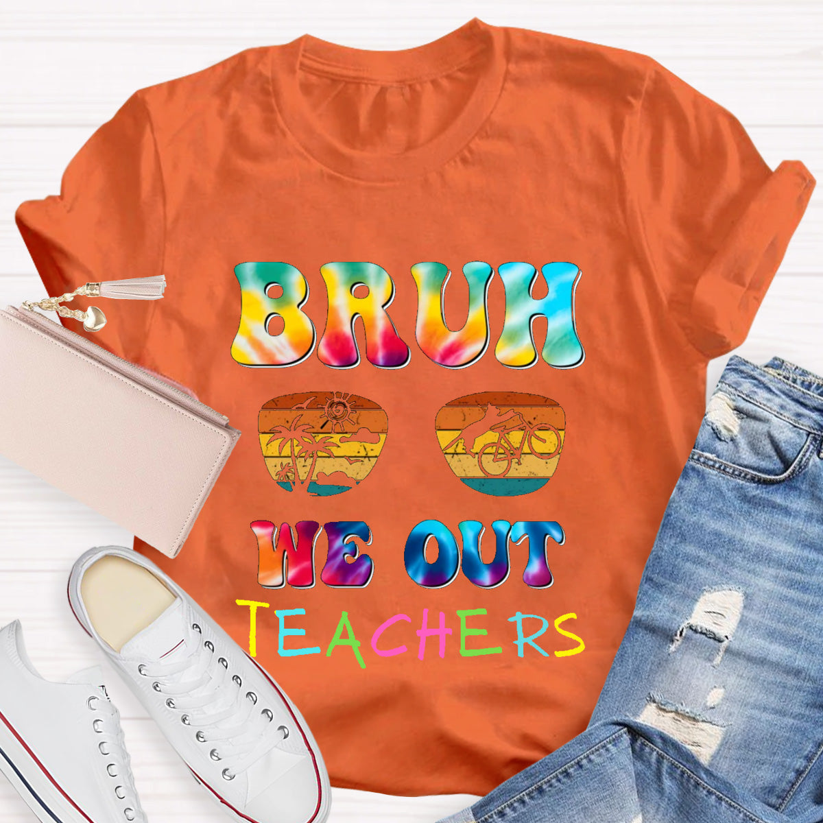Bruh We Out Sunny Teacher T-Shirt